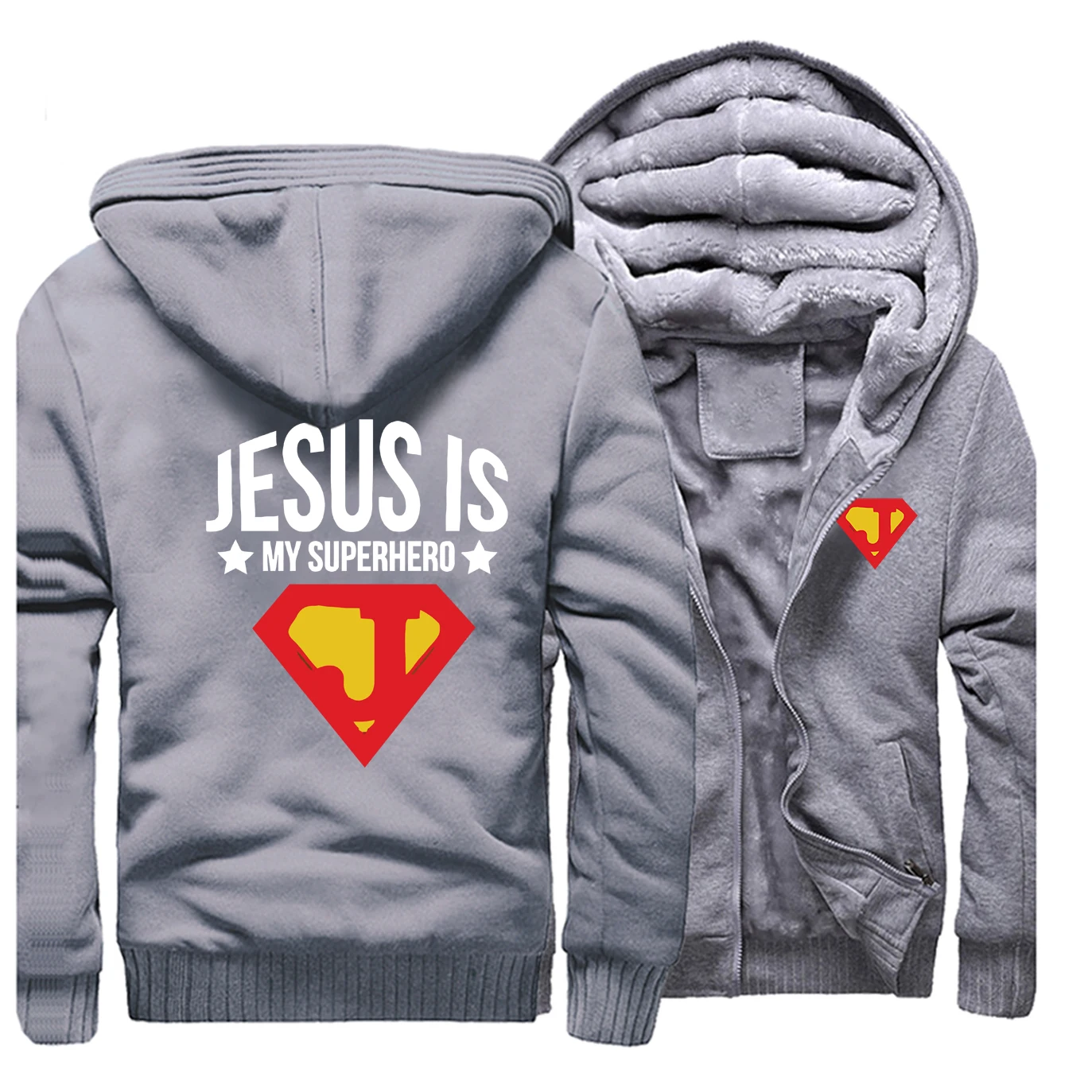 Jesus is my superhero, мужская уличная куртка с принтом,, зимнее флисовое теплое Мужское пальто в стиле хип-хоп, забавные мужские плотные толстовки с капюшоном, толстовка