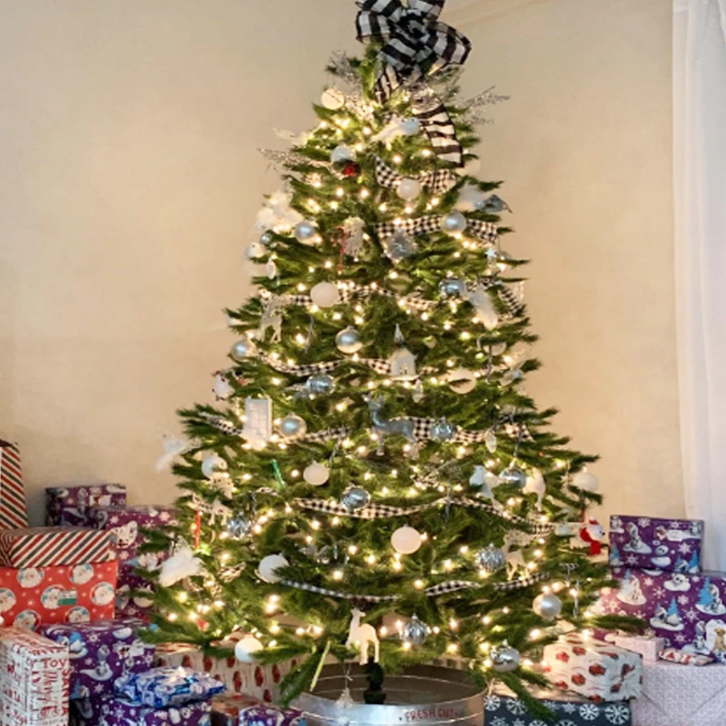 

6m Christmas Decorations Plaid Ribbons Gingham Ribbon for Christmas Tree Wreath Bows New Year Navidad xmas Gift Wrapping Crafts