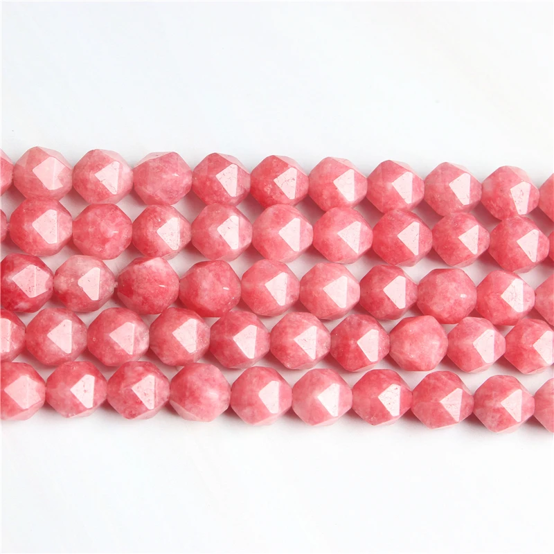 

LIngXiang 6/8/10mm naturally carves small flat Rhodochrosite loose beads for jewelry DIY stone bracelets and necklaces