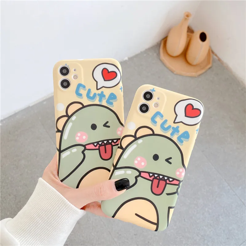 

Cartoon Cute Dinosaur Silicone Soft Phone Case For iPhone 7 8 Plus 2020 SE 7Plus 8Plus X XS XR 11 11Pro 11Pro Max Case Cover Bag