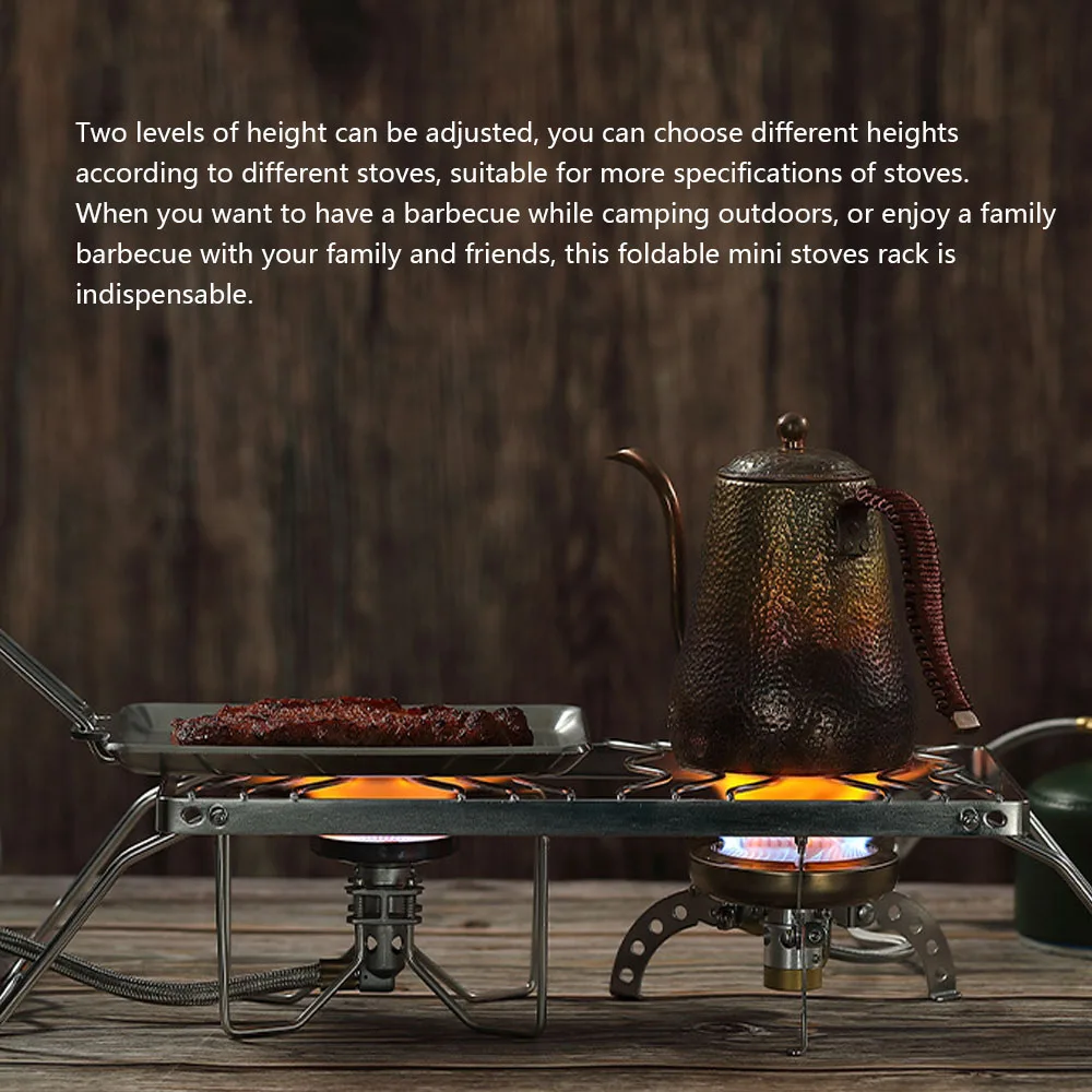 CAMPINGMOON 20KG Outdoor Camping Barbecue BBQ Cooking Stainless Steel Foldable Mini Stoves Rack Two Levels of Height | Спорт и