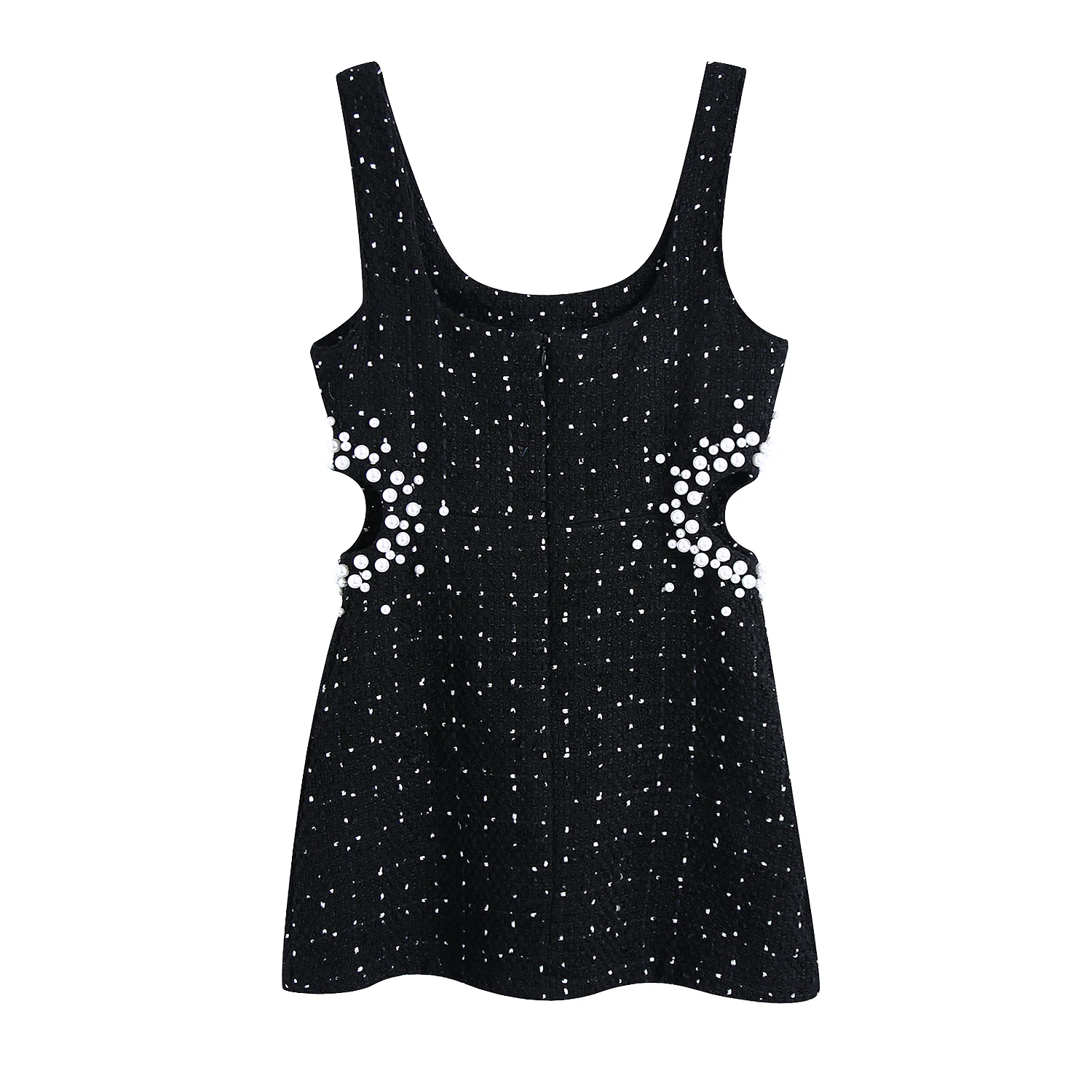 

BLSQR Hollow Out Mini Dress Women Slim Sexy Elegant Sleeveless Dress Female Vintage Chic Patchwork Dresses Lady