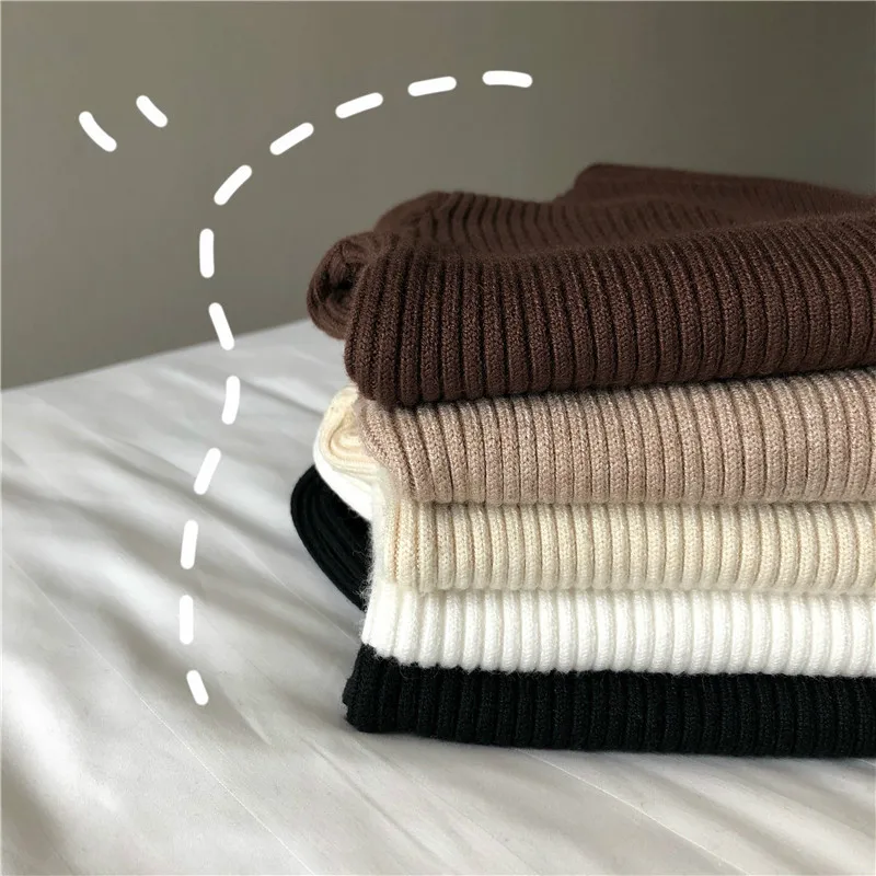 

Pullovers Sweater Womens Soild Simple All-match Slim Korean Style Comfortable Spring Autumn Long Sleeve Knitted Casual Tops Chic