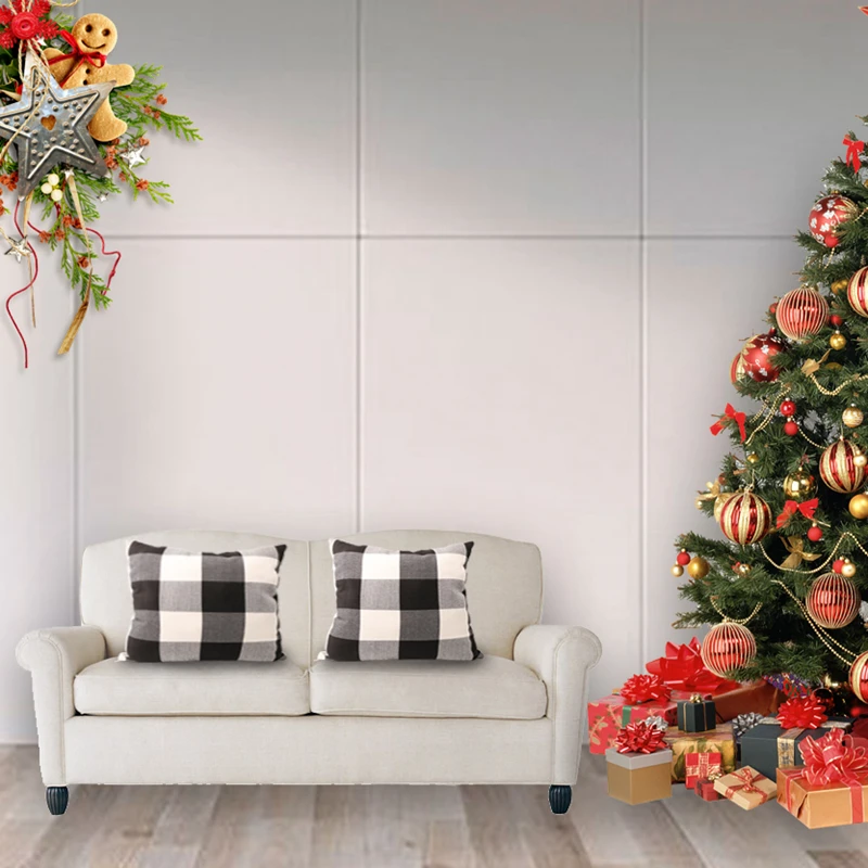 Рождественское украшение для дома наволочка черно белые Квадратные наволочки