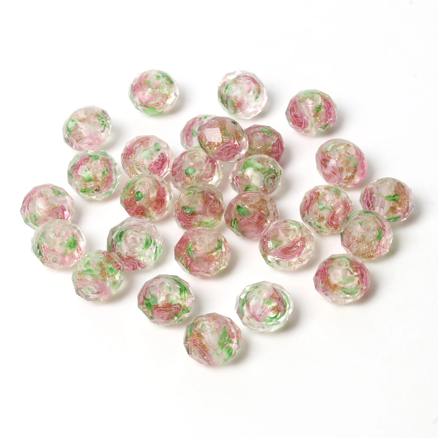 Светильник-розовые бусины из муранского стекла в форме цветка граненые