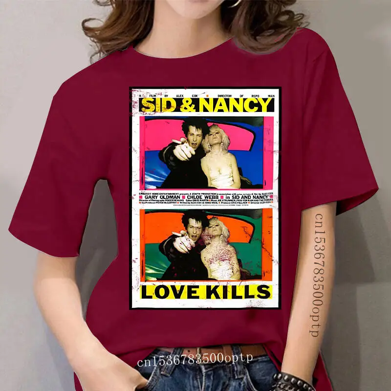 

Sid and Nancy Vintage 80's Movie Poster Cool Fan Tee Funny Gift for women Women Girls Unisex T-Shirt