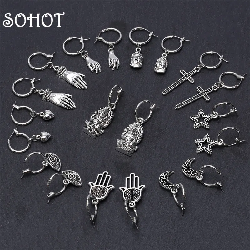 SOHOT шикарная Ретро Статуя Будды Звезда Крест Подвеска для мужчин и женщин