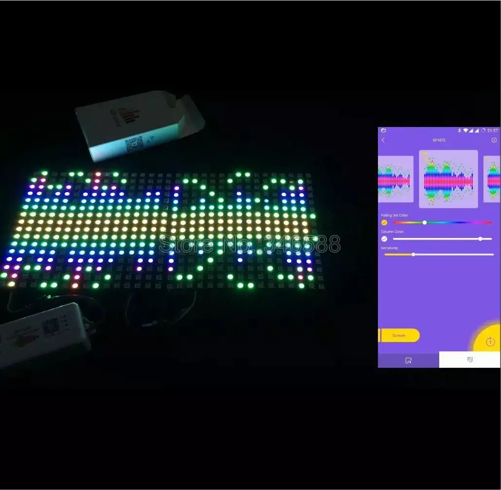 SP107E Bluetooth светодиодный музыкальный контроллер Pixel IC контроллер SPI через приложение для смартфона WS2812B WS2813 SK6812 Светодиодная лента 2048 пикселей