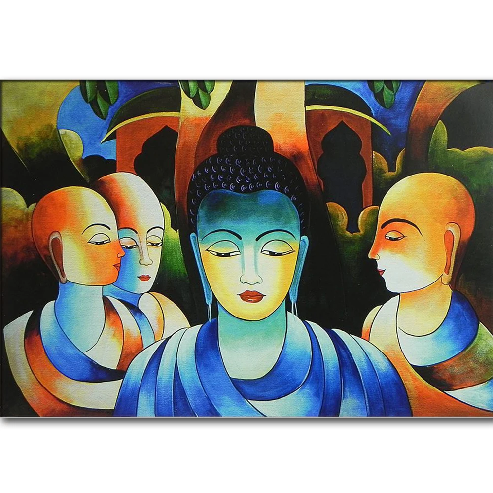 5D Сделай Сам Алмазная Картины статуя Будды с Золотые листья бамбука перекресная