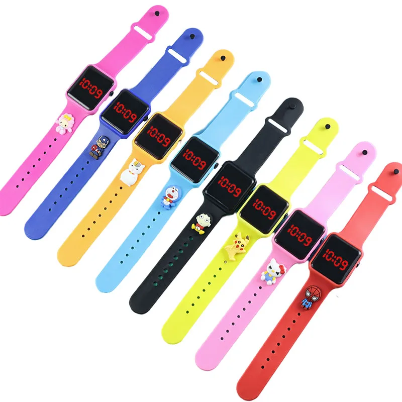 

Kawaii Pokemon Bracelet Pikachu Montre Hellokitty Sailor Moon Luna Cat Led Electronic Watch Spiderman Touch Waterproof Watches