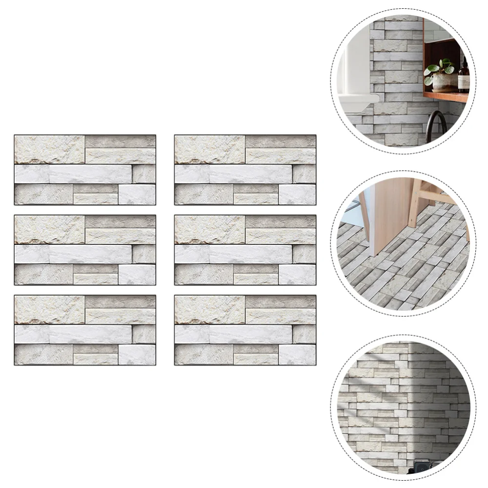

6 Sheets Useful Wall Protective Stickers Waterproof Wallpaper Oilproof Stickers