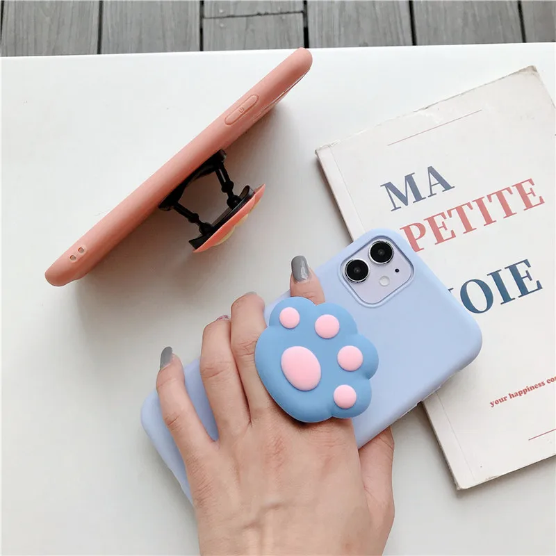 Cute Cartoon Mouse Holder Ring Silicone TPU Case For iPhone 11 Pro Max XR X XS 6 6S 7 8 Plus Floret Bracket Phone Cover | Мобильные