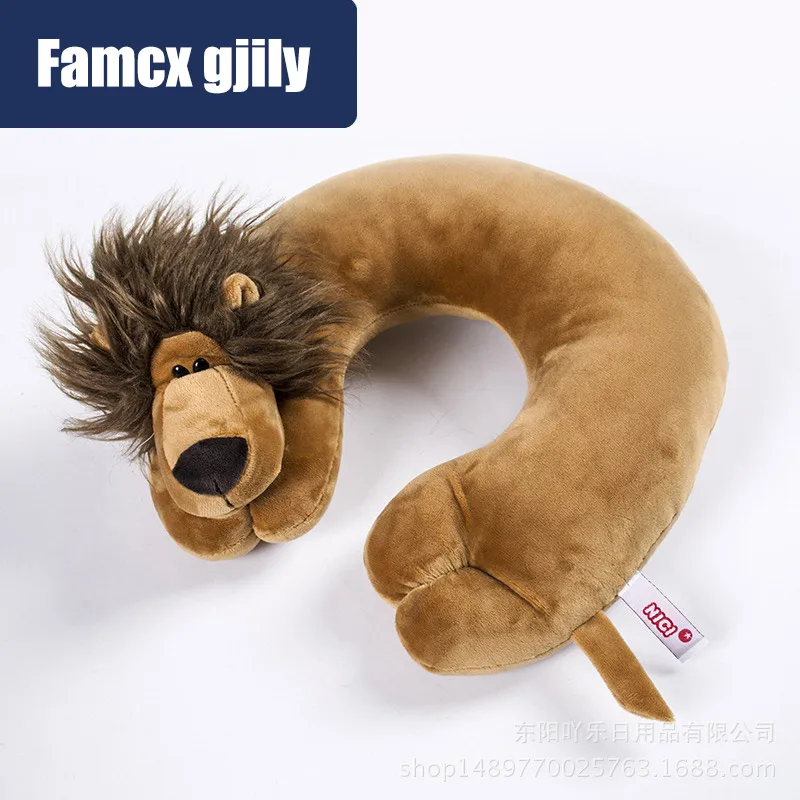 U образная дорожная подушка с милым мультяшным животным поддержка шеи