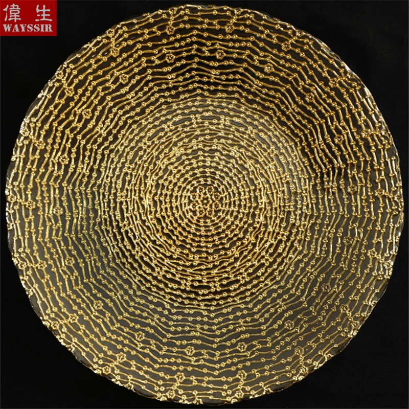 Нордическое ожерелье стеклянная тарелка с зарядным устройством декоративный