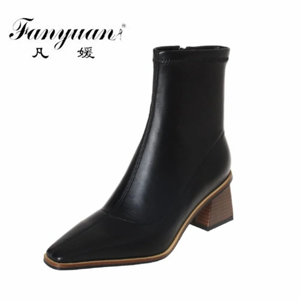 

Fanyuan 2021 Autumn Winter Basic Women Ankle Boots Elastic boots short boots fashion boots