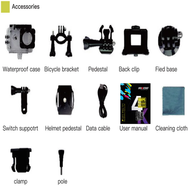 

SOOCOO F91R Action Camera Ultra HD 4K 60fps WIFI Touch Screen Go 2.4G Remote Control Underwater Waterproof Bike Video Sport Cam