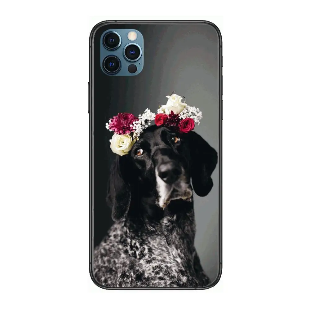 

Cute Animal Flower Style Phone Case cover For iphone 12 pro max 11 8 7 6 s XR PLUS X XS SE 2020 mini black cell shell