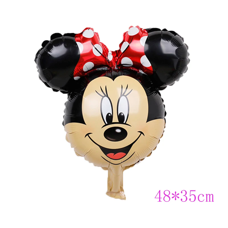 

2pcs Happy Birthday Decoration Latex Balloon Mickey Minnie Mouse Heart Foil Ballon Baby Shower Number Balloon Kids Air Globos