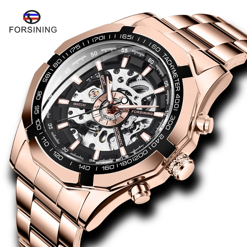 Лидирующий бренд FORSINING Мужские автоматические гоночные модные дизайнерские