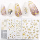 1 шт., Золотые Бронзовые 3D-Наклейки для ногтей
