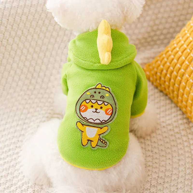 

Одежда для домашних животных для маленьких собак и кошек Осень и Зима Смешные Толстовки с динозаврами Тедди Одежда для маленьких и средних ...