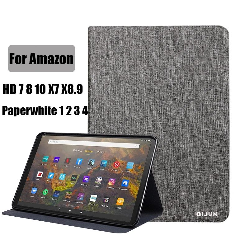 For Amazon Fire HD 10 2021 cover PU Leather case For HD 8 2020 Kindle Fire HD 7 8 10 2019 tablet CASE For PaperWhite 1 2 3 4