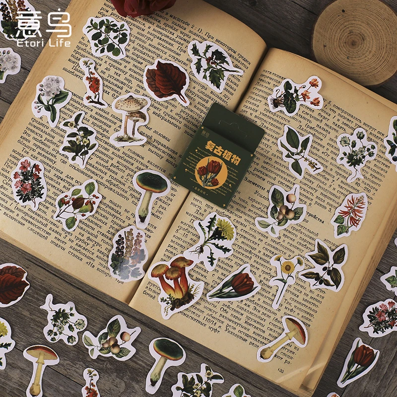 

12SETS/LOT retro plants seasons series markers photo album decoration self adhesive DIY box Sticker