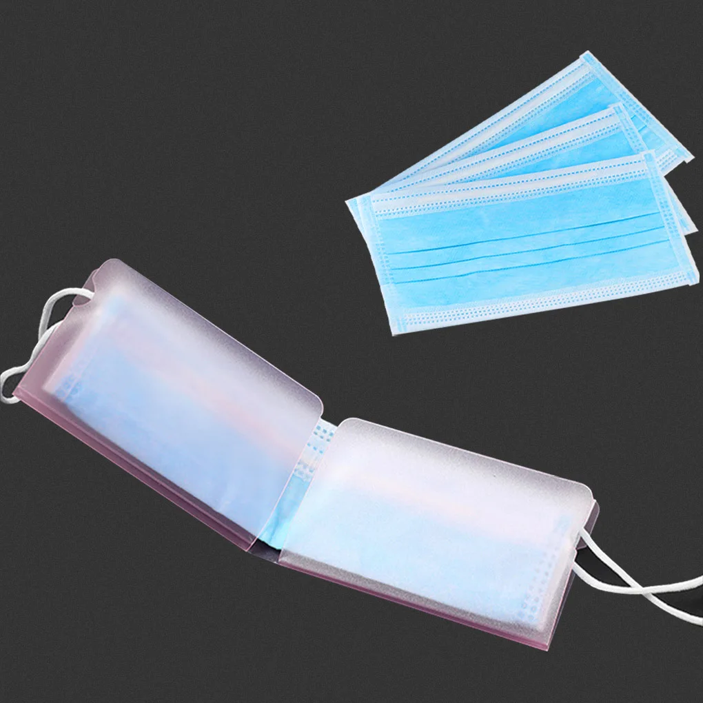 

5pcs Portable Face Mask Case Disposable Mask Holder Organizer Clip Foldable Travel Face Masks Cover Storage PP Organizer Clip