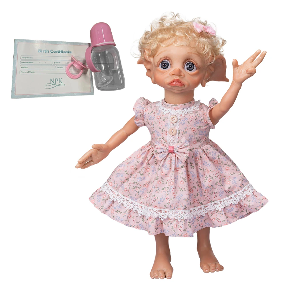 

40cm Reborn Doll DIY Movable Limbs Baby Girl Wearing Dress Simulation Gift Cute Craft Fariy Elf Kids Toy Handmade Soft