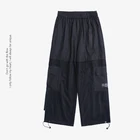 Брюки-карго Techwear мужские сетчатые, тактические прямые Джоггеры в стиле Харадзюку, брюки в стиле хип-хоп, функциональная Повседневная Уличная одежда, черные