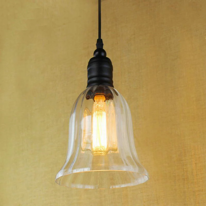 

Nordic Modern Simplicity Hanging Light Clear Glass Shade Pendant Lamp with Edison Light Bulb|Kitchen Lights and Cabinet Lights