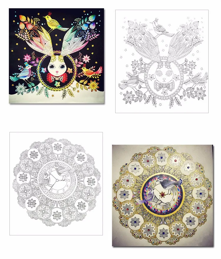 

4 pcs/lot Mandalas Flower Coloring Book For Student Children Adult Relieve Stress Kill Time Graffiti Painting Drawing Art Books
