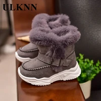 girls plush snow boots 2021 winter kids short boots kids thick cotton shoes teen outdoor winter non slip baby boy shoes warm