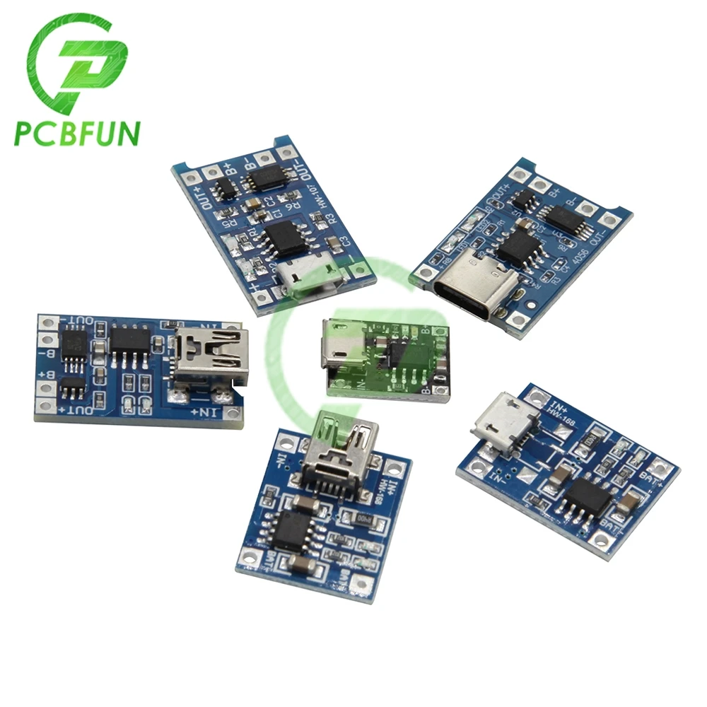 Зарядная плата TP4056 18650 TC4056A модуль зарядного устройства 5В 1A с Micro USB типа c для
