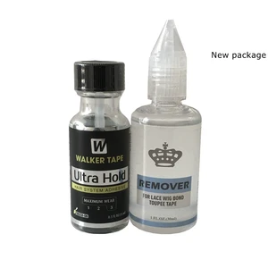 1 бутылка 0,5 унции Walker ультра удерживающий кружевной парик клей с 1 бутылкой 1 унция для удаления кружевного парика клей
