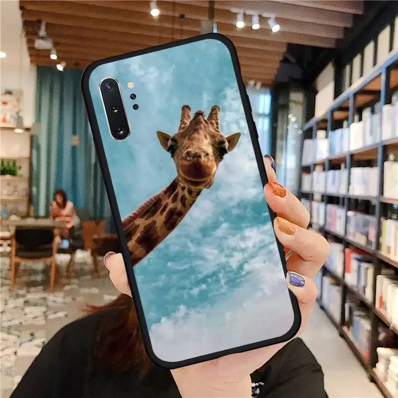 

Funny cute giraffe animl blue sky Phone Case For Samsung A50 A51 A71 A20E A20S S10 S20 S21 S30 Plus ultra 5G M11 funda cover