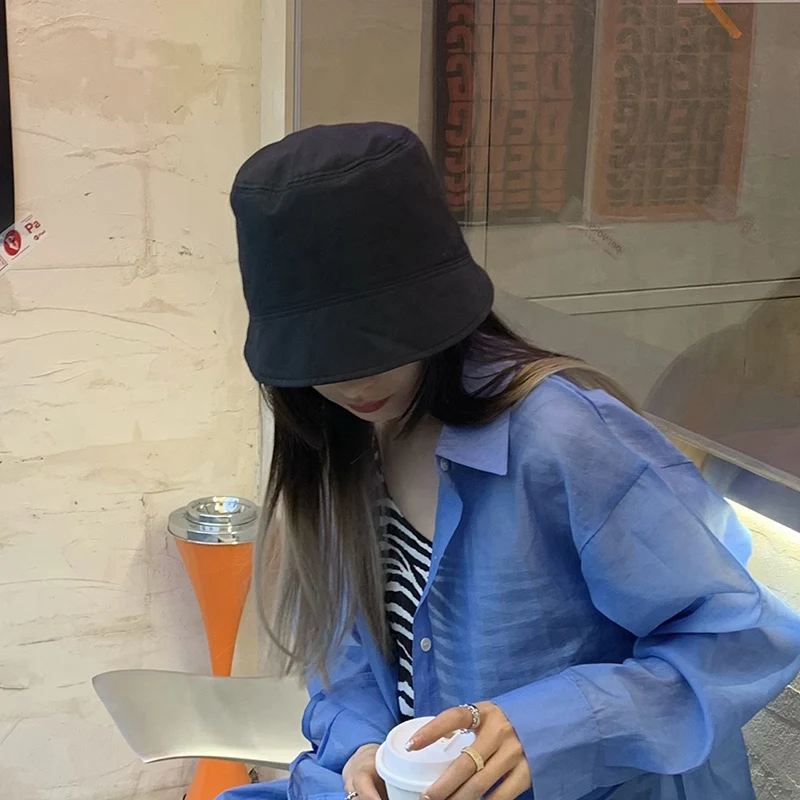 Черная шляпа рыболова Женская Ранняя весна японский Стиль подходящая к любому