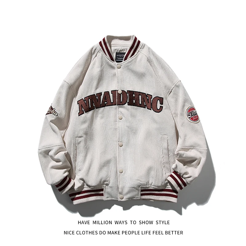 

2022 New Spring Autumn Letter Embroidery Retro Vintage University Women Oversize Jacket Unisex Varsity Coat Men Baseball Bomber