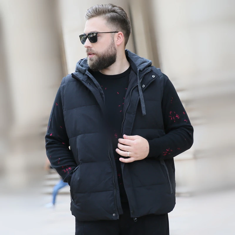 2022 winter men's duck down vest coat with a hood hat sleeveless parkas jacket for male black xxxxxxxxxxl 6xl 7xl 8xl 9xl 10xl