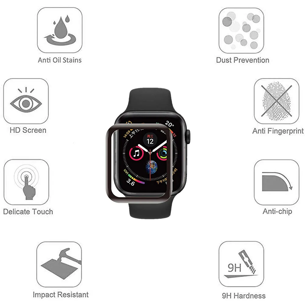 Защитная пленка из закаленного стекла для Apple Watch Series 6 5 4 3 2 1 44 мм 40 42 38 | Наручные