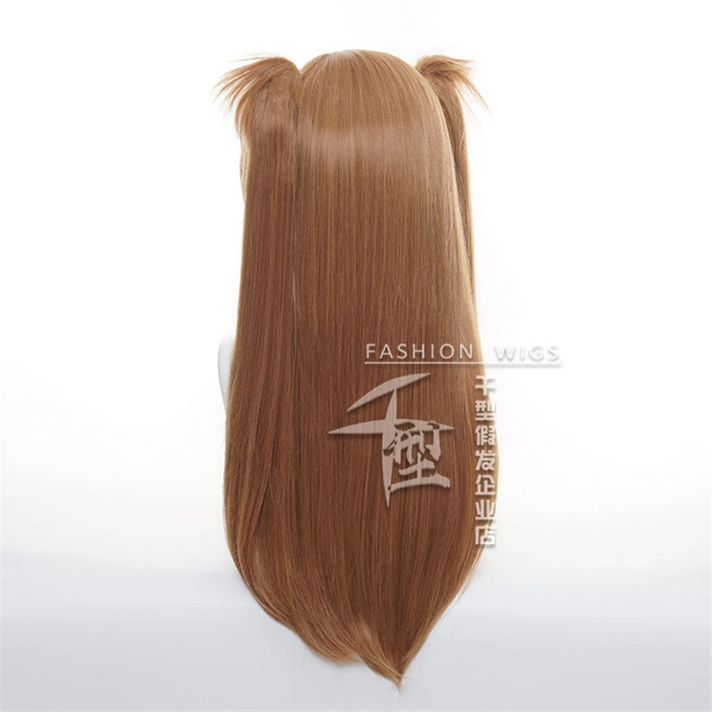 

Asuka Langley Soryu Cosplay Wigs Long Orange With 2 Ponytail Clips Heat Resistant Synthetic Hair Anime Wig + Wig Cap
