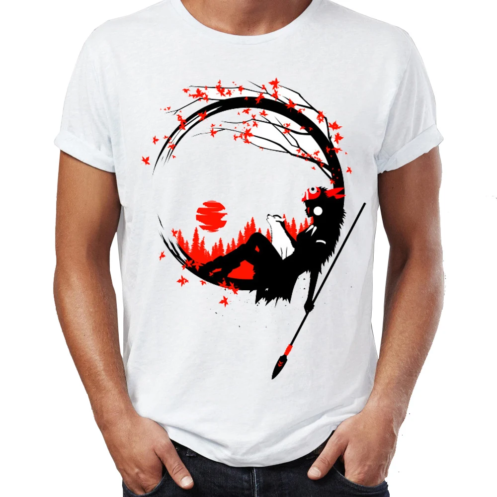 Футболка мужская с принтом принцессы Мононоке Моро волк Бог лес дух | Мужская
