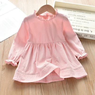 pink Одежда для маленьких девочек; рубашки; vetements de filles; Осенняя детская одежда с длинными рукавами для девочек; белая блузка de filles - Цвет: pink
