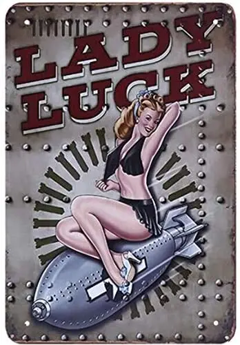 

Retro Metal Tin luck lady Pretty girl Metal Tin Sign, Metal Tin Sign Wall Decoration/Bar,Restaurant, Cafe, Living Room, Bedroom