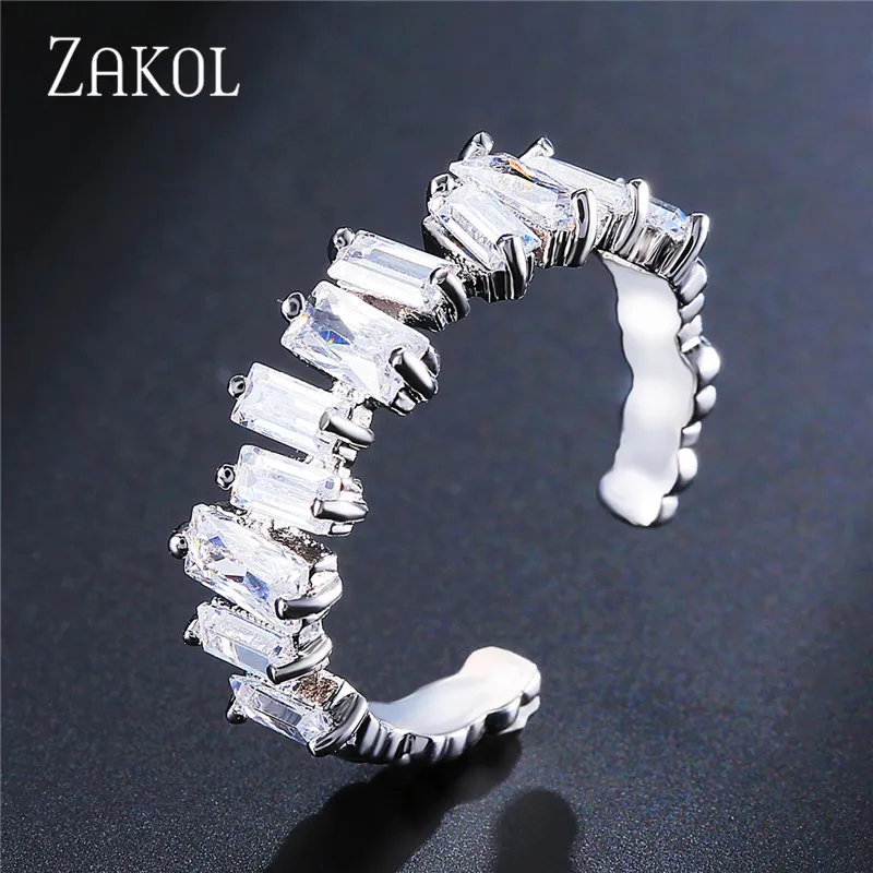 White Color Ring Модные женские серьги-обруч с камнем из кубического циркония ZAKOL AAA, модные свадебные аксессуары FSEP2174 - Окраска металла: White Color Ring