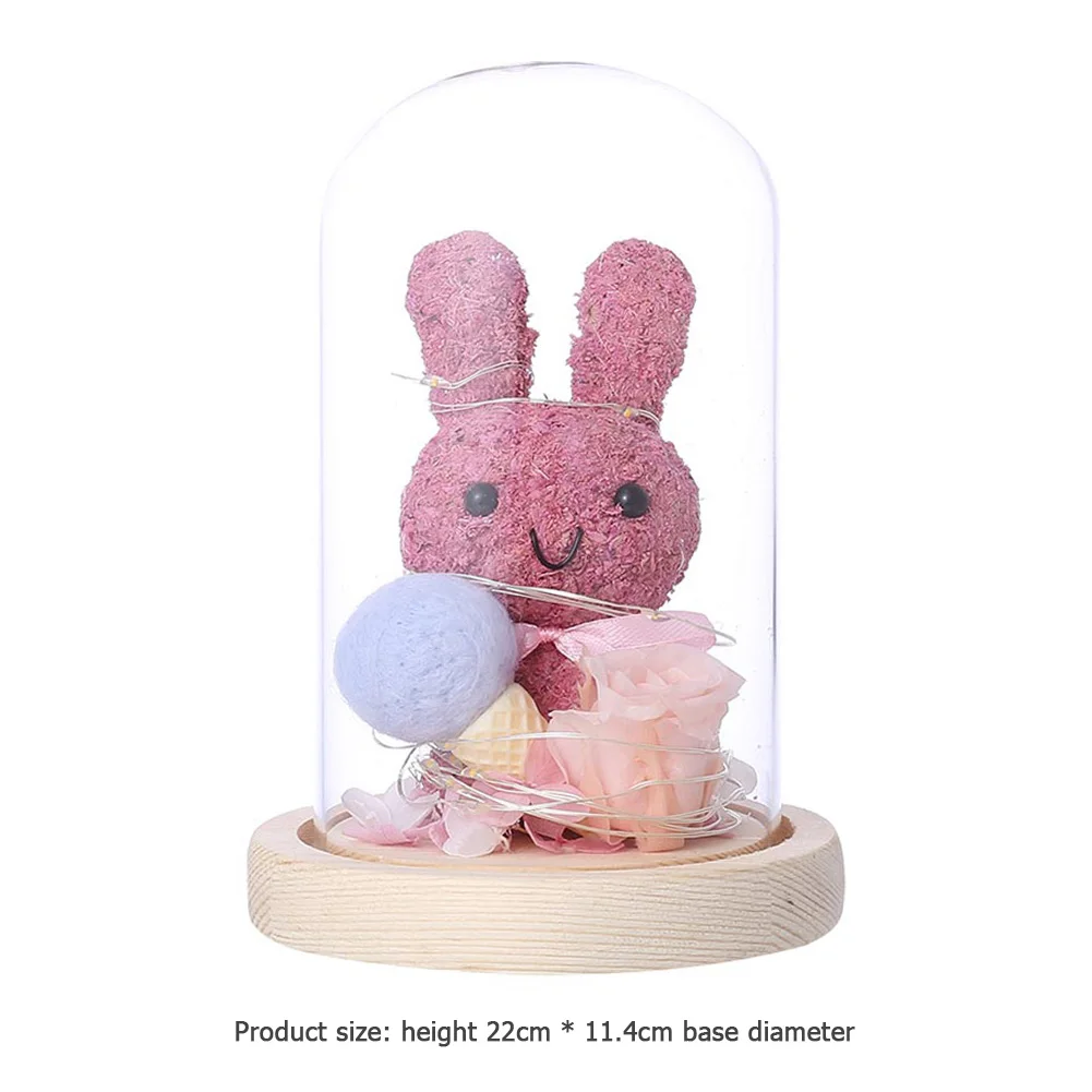 

Color Seaweed Rabbit in Glass LED String Light Valentine Day Christmas Present Anniversary Christmas Present Home Decoration