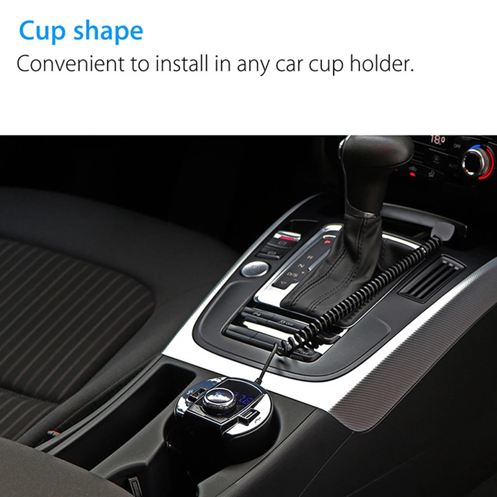 2 USB Автомобильное зарядное устройство адаптер прикуриватель автомобильный Bluetooth fm-передатчик музыкальный mp3-плеер Hands Free автомобильный комплект держатель чашки