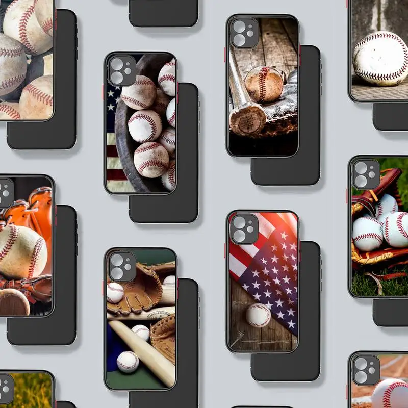 

I Love Baseball Sport Phone Case matte transparent For iphone 7 8 11 12 plus mini x xs xr pro max cover