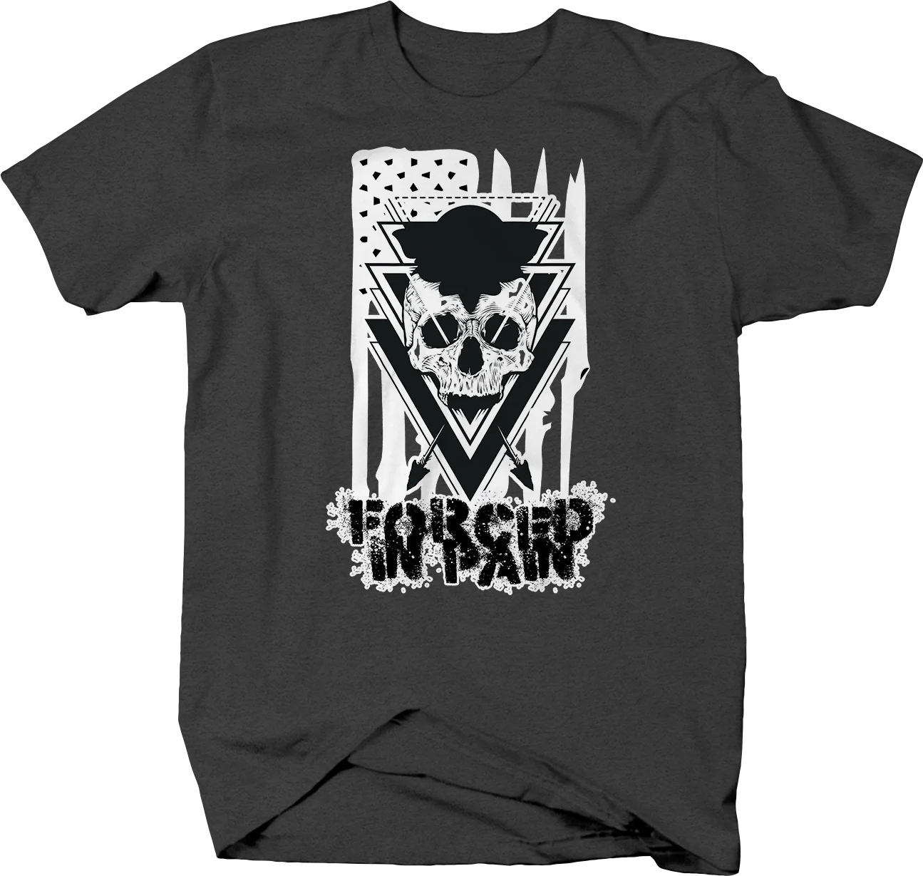 

Forged In Pain Skull Arrows T-Shirt Men's Casual Short Sleeve Tees