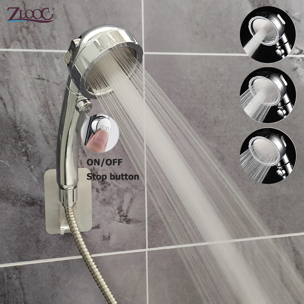 Zloog 3 Modes Adjustable Handheld High Pressure Shower Head Bathroom Pressurized Massage Home Universal Bath Nozzle | Обустройство
